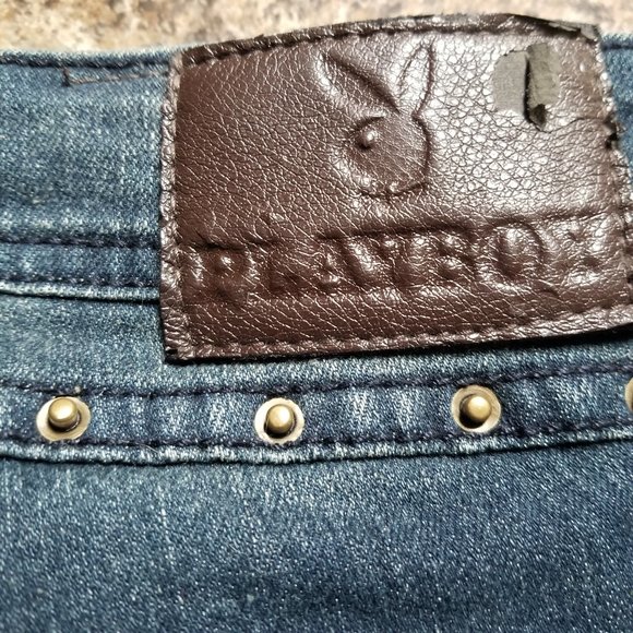 Playboy Distressed Side Rivet  Skinny Jeans  Size 7/8 - Picture 9 of 13